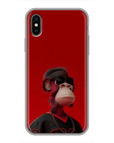 Чехол для iPhone X с картинкой «Bored Ape в красном» Чехол для iPhone X с картинкой «Bored Ape в красном»
