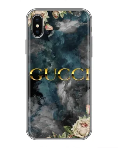 Чехол для iPhone X с картинкой «Абстрактные цветы Gucci»