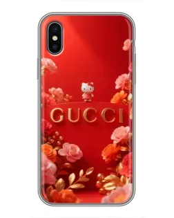 Чехол для iPhone X с картинкой «Gucci — золотой сад»