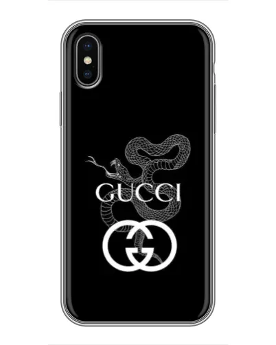 Чехол для iPhone X с картинкой «Gucci — серебряная змея»