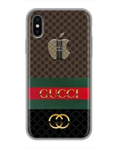 Чехол для iPhone X с картинкой «Gucci — брендированный десерт»