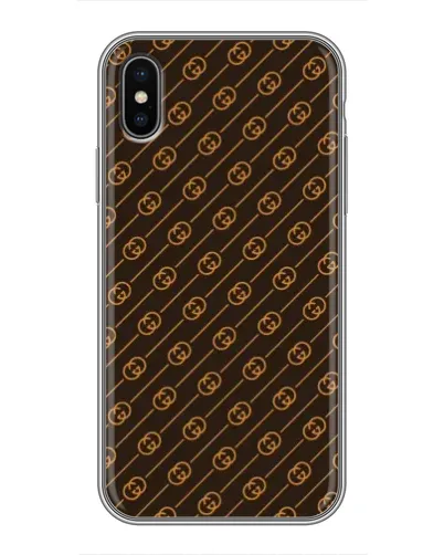 Чехол для iPhone X с картинкой «Gucci — золотые диагонали»