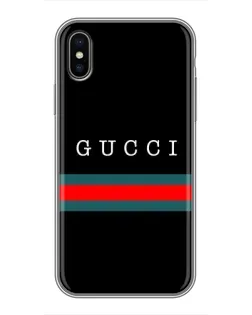 Чехол для iPhone X с картинкой «Gucci — красный пояс»