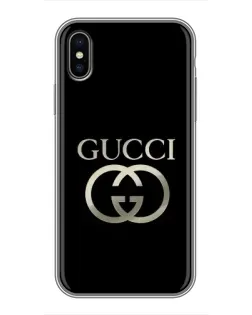 Чехол для iPhone X с картинкой «Gucci — золото на черном» Чехол для iPhone X с картинкой «Gucci — золото на черном»
