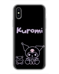 Чохол для iPhone X з картинкою «Kuromi — чорний мінімалізм»