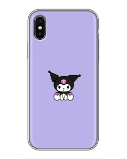 Чохол для iPhone X з картинкою «Kuromi — фіолетовий мінімалізм»
