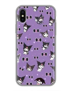 Чохол для iPhone X з картинкою «Kuromi — патерн»