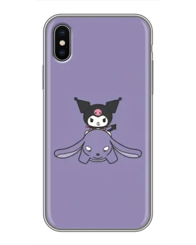 Чохол для iPhone X з картинкою «Kuromi на ліловому фоні»