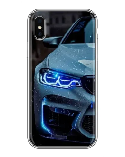 Чохол для iPhone X з картинкою «Погляд BMW з синіми фарами»