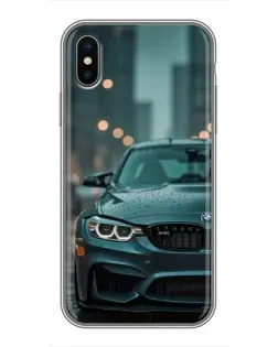 Чохол для iPhone X з картинкою «BMW у вогнях міста»