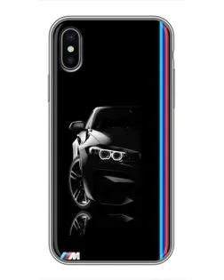 Чохол для iPhone X з картинкою «Силует BMW в темряві»