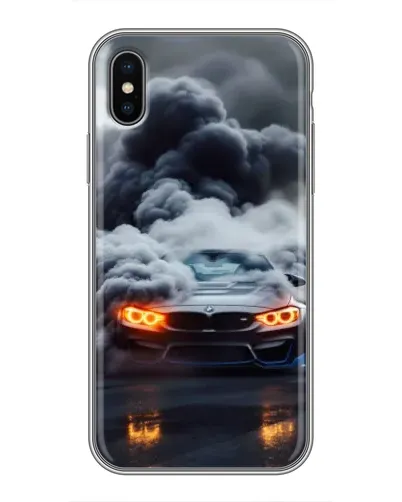 Чохол для iPhone X з картинкою «BMW у диму»