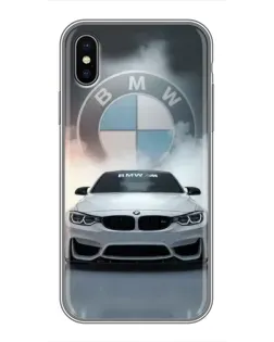 Чохол для iPhone X з картинкою «BMW в білому диму»