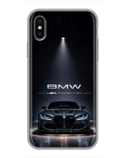 Чохол для iPhone X з картинкою «BMW крізь нічне місто»