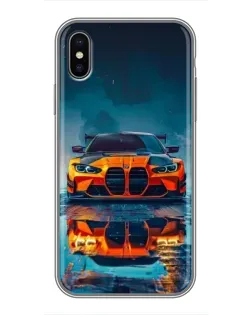 Чохол для iPhone X з картинкою «BMW — золота емблема»