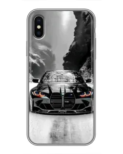 Чохол для iPhone X з картинкою «BMW — акварельний дрифт»