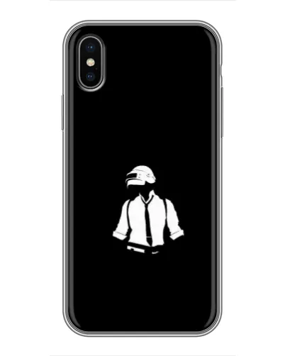 Чохол для iPhone X з картинкою «PUBG — білий шолом» Чохол для iPhone X з картинкою «PUBG — білий шолом»