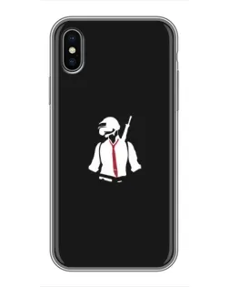 Чохол для iPhone X з картинкою «PUBG — силует воїна»