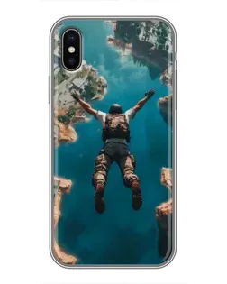 Чохол для iPhone X з картинкою «PUBG — вільне падіння»