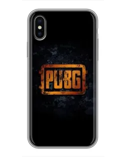 Чохол для iPhone X з картинкою «PUBG — золотий логотип»
