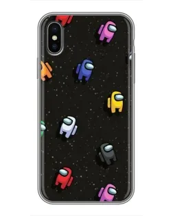 Чохол для iPhone X з картинкою «Космічний патерн Among Us»