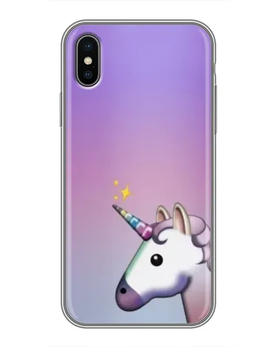 Чехол для iPhone X с картинкой «Единорог градиент»