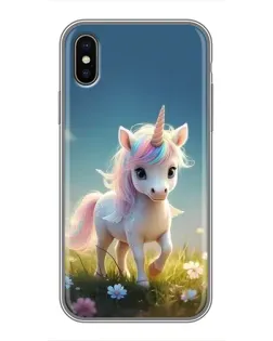 Чехол для iPhone X с картинкой «Единорог на поляне» Чехол для iPhone X с картинкой «Единорог на поляне»