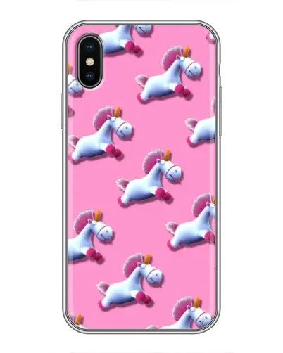 Чехол для iPhone X с картинкой «Единороги на розовом»