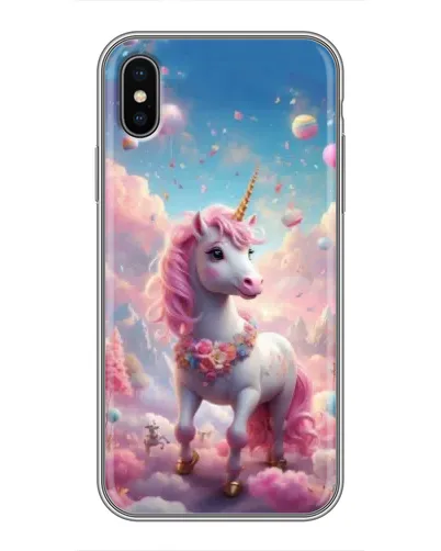 Чехол для iPhone X с картинкой «Единорог среди облаков»