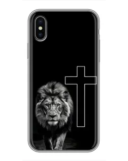 Чохол для iPhone X з картинкою «Лев та Хрест»
