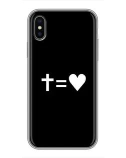 Чохол для iPhone X з картинкою «Хрест та Серце»