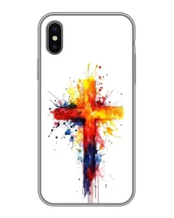 Чохол для iPhone X з картинкою «Акварельний хрест»