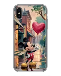 Чехол для iPhone X с картинкой «Микки и шарик-сердце» Чехол для iPhone X с картинкой «Микки и шарик-сердце»