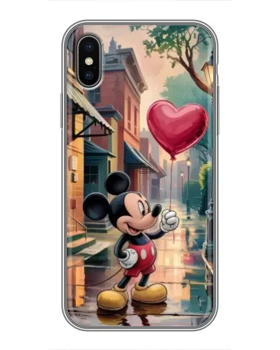 Чохол для iPhone X з картинкою «Міккі та кулька-серце» Чохол для iPhone X з картинкою «Міккі та кулька-серце»