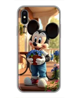 Чохол для iPhone X з картинкою «Міккі садівник»