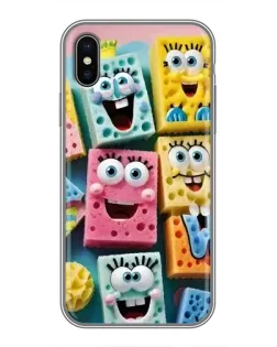 Чехол для iPhone X с картинкой «Цветные губки» Чехол для iPhone X с картинкой «Цветные губки»