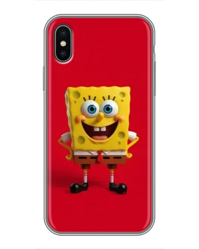 Чохол для iPhone X з картинкою «Спанч Боб на червоному» Чохол для iPhone X з картинкою «Спанч Боб на червоному»
