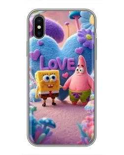 Чохол для iPhone X з картинкою «Губка Боб Патрік»
