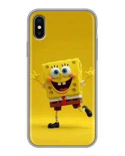 Чохол для iPhone X з картинкою «Позитивний Губка Боб»
