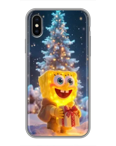 Чохол для iPhone X з картинкою «Різдвяний Спанч Боб» Чохол для iPhone X з картинкою «Різдвяний Спанч Боб»