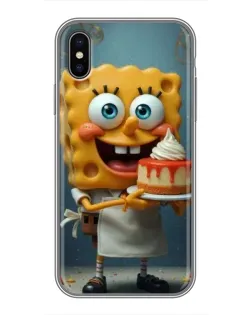 Чохол для iPhone X з картинкою «Кухар Спанч Боб»