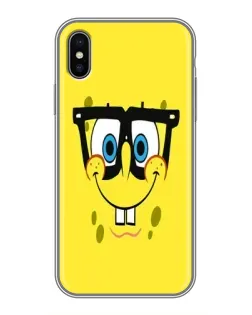 Чехол для iPhone X с картинкой «Минималистичный Спанч Боб»