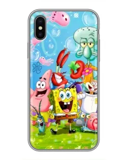 Чехол для iPhone X с картинкой «Губка Боб и друзья»