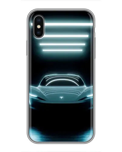 Чохол для iPhone X з картинкою «Tesla в неоні» Чохол для iPhone X з картинкою «Tesla в неоні»