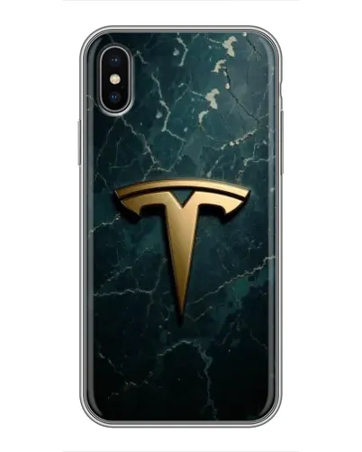 Чохол для iPhone X з картинкою «Мармурова Tesla Gold» Чохол для iPhone X з картинкою «Мармурова Tesla Gold»