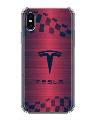 Чохол для iPhone X з картинкою «Тесла червоний карбон» Чохол для iPhone X з картинкою «Тесла червоний карбон»