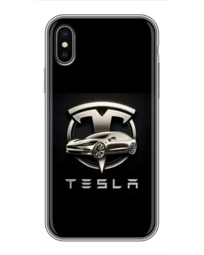 Чохол для iPhone X з картинкою «Tesla — срібне авто» Чохол для iPhone X з картинкою «Tesla — срібне авто»