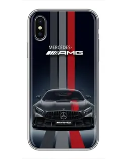 Чохол для iPhone X з картинкою «Mercedes — білий карбон»