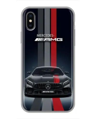 Чохол для iPhone X з картинкою «Mercedes — білий карбон»
