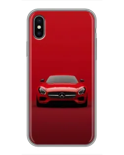 Чохол для iPhone X з картинкою «Червоний Mercedes AMG»